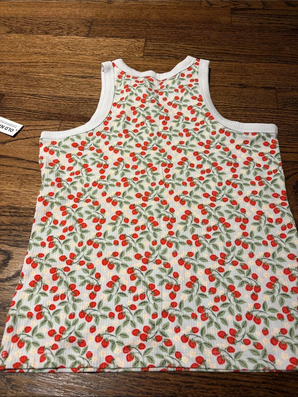 Girls ribbed strawberry tank